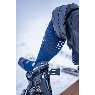 STABIL winter thermo knee socks made of merino wool with silver DARK BLUE
