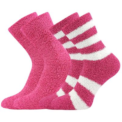Women's chenille socks SVĚTLANA 2-pack MAGENTA