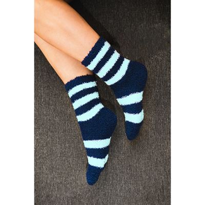 Women's chenille socks SVĚTLANA 2-pack DARK BLUE