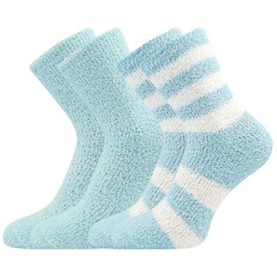 Women's chenille socks SVĚTLANA 2-pack LIGHT BLUE