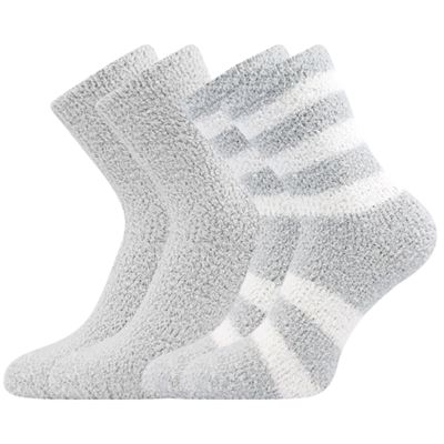 Women's chenille socks SVĚTLANA 2-pack LIGHT GREY