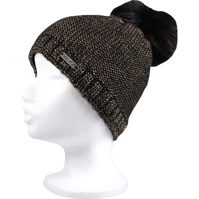 Women's knitted hat TALISMAN made of merino and mohair BLACK-GOLD