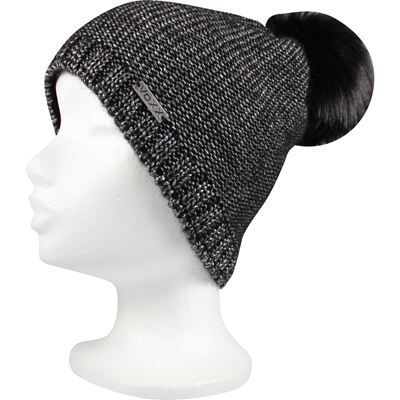 Women's knitted hat TALISMAN made of merino and mohair BLACK-SILVER