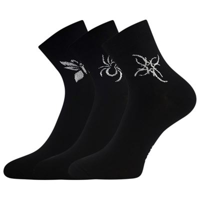 Women's thin socks TATOO summer MIX BLACK (3 pairs)