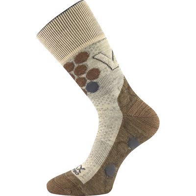 TAYRON double-layer socks with soft cuffs, made of merino wool with silver ions, BEIGE