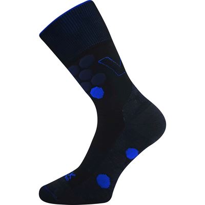 TAYRON double-layer socks with soft cuffs, made of merino wool with silver ions, BLACK