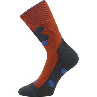 TAYRON double-layer socks with soft cuffs, made of merino wool with silver ions, DARK ORANGE