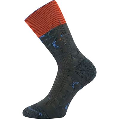 TAYRON double-layer socks with soft cuffs, made of merino wool with silver ions, DARK ORANGE