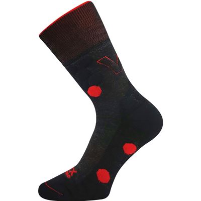 Double-layer socks with soft cuffs TAYRON made of merino wool with silver ions DARK GREY