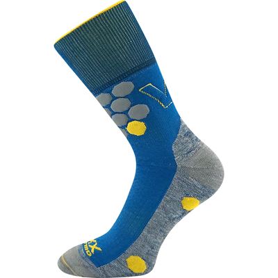 TAYRON double-layer socks with soft cuffs, made of merino wool with silver ions, DARK TURQUOISE