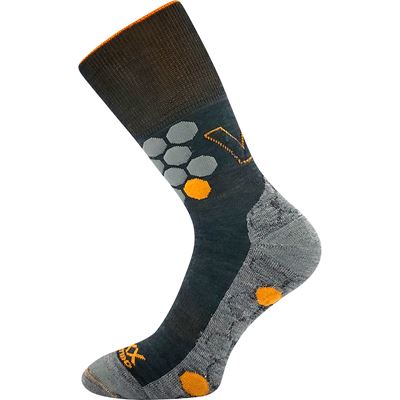 TAYRON double-layer socks with soft cuffs, made of merino wool with silver ions, DARK GREEN