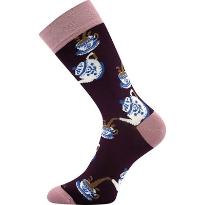 Socks in a jar with a tea motif TEA pattern 3