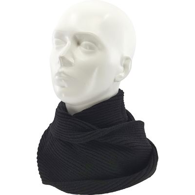 Women's knitted TERRACANA circular scarf with viscose BLACK