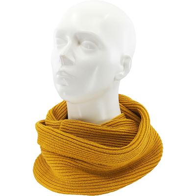 Women's knitted TERRACANA circular scarf with viscose MUSTARD