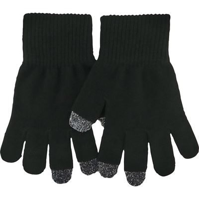 TOUCH 01 unisex knitted gloves for touchscreens BLACK
