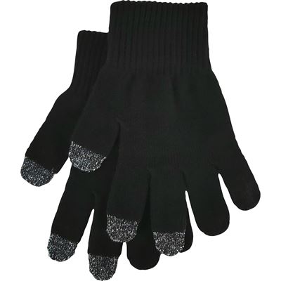 TOUCH 01 unisex knitted gloves for touchscreens BLACK