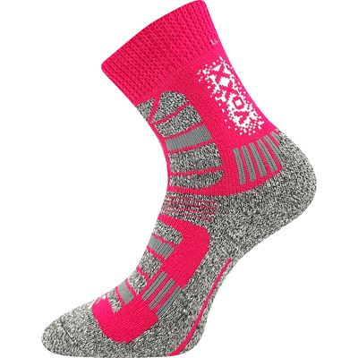 Children's winter socks TRACTION wool MAGENTA