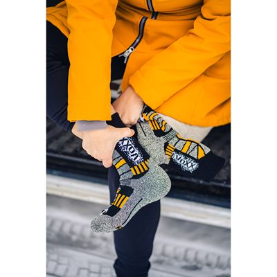 TRACTION wool winter thermal socks, YELLOW
