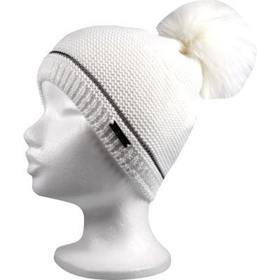 TRAFIC women's knitted hat with reflective element, WHITE