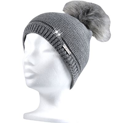 TRAFIC women's knitted hat with reflective element GREY