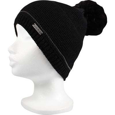 TRAFIC women's knitted hat with reflective element BLACK