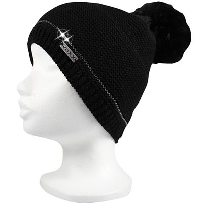 TRAFIC women's knitted hat with reflective element BLACK