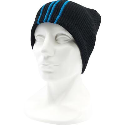 TRAIL men's knitted hat, black and blue