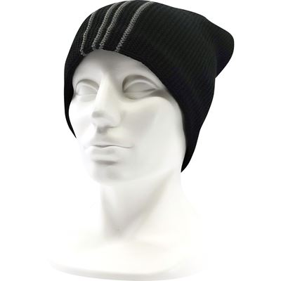 Men's knitted TRAIL hat, black and grey