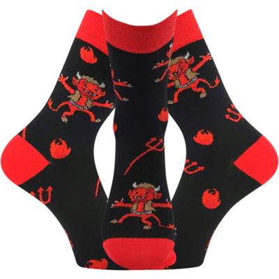 Children's St. Nicholas socks TREPIFAJXLÍK with pictures of DEVILS