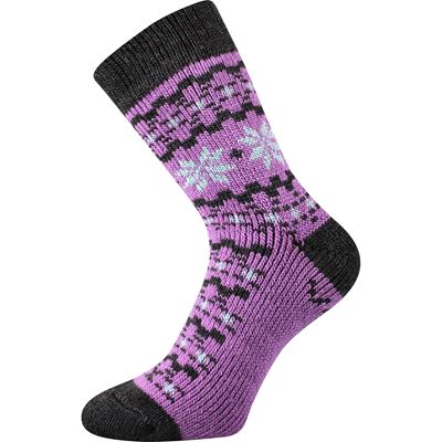 TRONDELAG thick winter socks with silver ions PURPLE