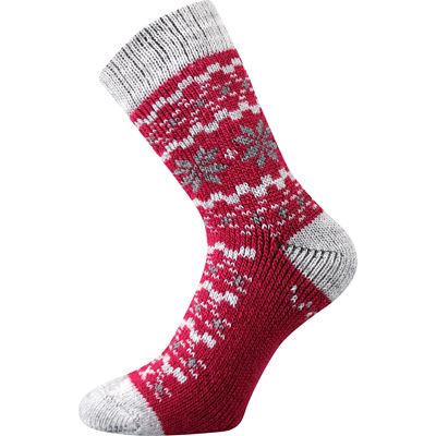 TRONDELAG thick winter socks with silver ions MAGENTA