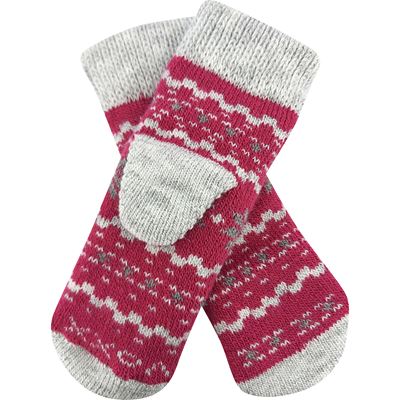 TRONDELAG SET of winter socks and knitted mittens with silver ions MAGENTA