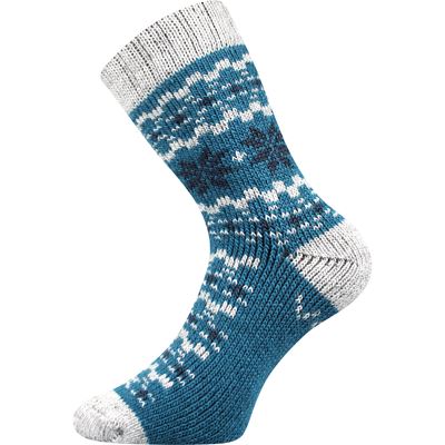TRONDELAG thick winter socks with silver ions, PETROLEUM