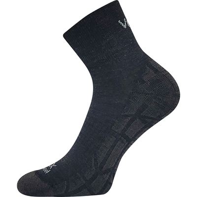 TWARIX SHORT merino sports socks with silver ions, DARK GREY