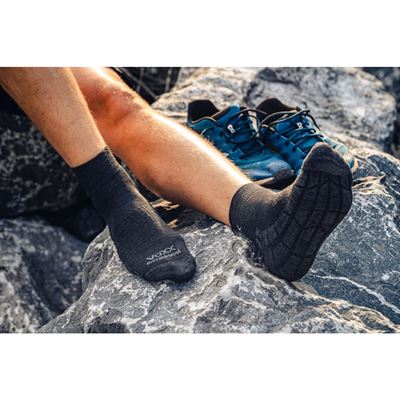 TWARIX SHORT merino sports socks with silver ions, DARK GREY
