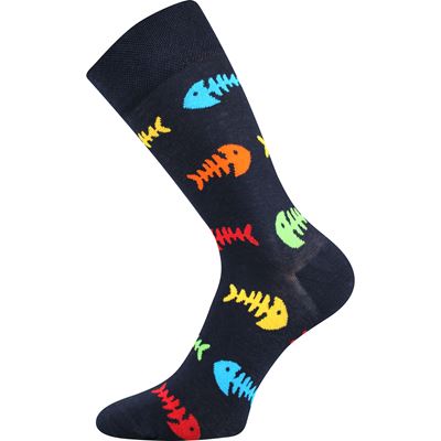 TWIDOR funny dress socks with FISH SKELETON images