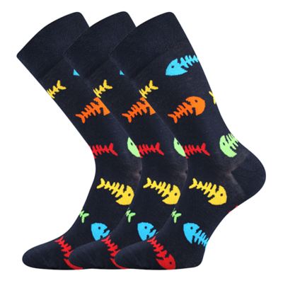TWIDOR funny dress socks with FISH SKELETON images