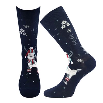 Thin socks with pictures CHRISTMAS mix D (3 pairs)