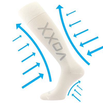VENOM light compression knee socks with silver ions, WHITE