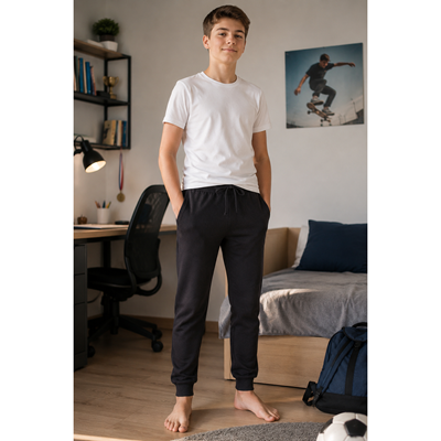 VENON children's cotton tracksuit bottoms, BLACK