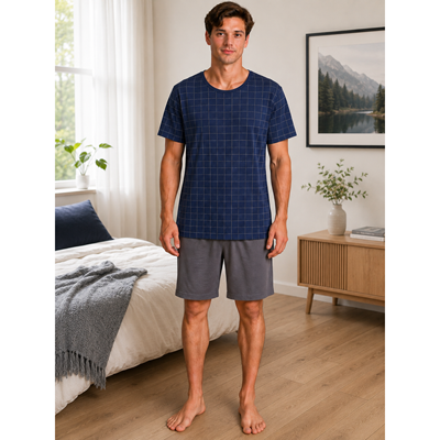 VENTOR short-sleeved pyjamas with a subtle pattern D-02
