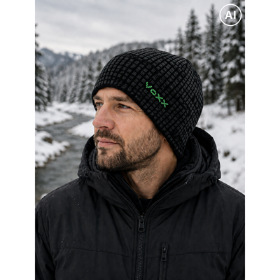 VERSO men's knitted reversible hat BLACK-GREEN