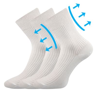 Men's medicine socks VIKTOR with non-slip cuff WHITE