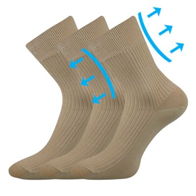 Men's VIKTOR medicine socks with non-slip cuff BEIGE