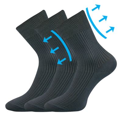 Men's VIKTOR medicine socks with non-slip cuff, DARK GREY