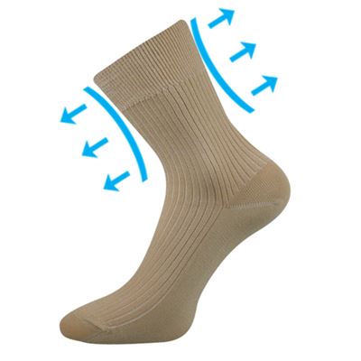 Men's VIKTOR medicine socks with non-slip cuff BEIGE