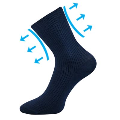 Men's VIKTOR medicine socks with non-constricting cuff, DARK BLUE