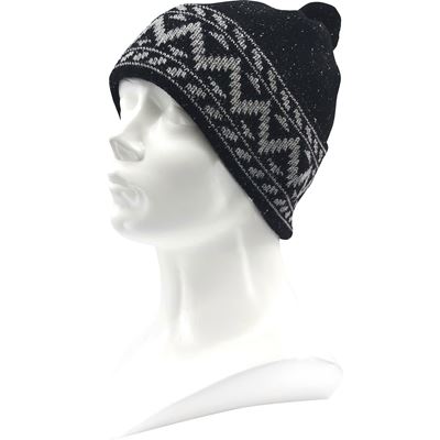 VIPER men's knitted cap with pompom BLACK-GREY