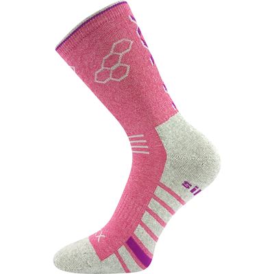 VIRGO sports socks with silver ions DARK PINK MELANGE