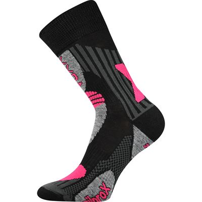 VISION merino winter thermo socks with silver BLACK-MAGENTA